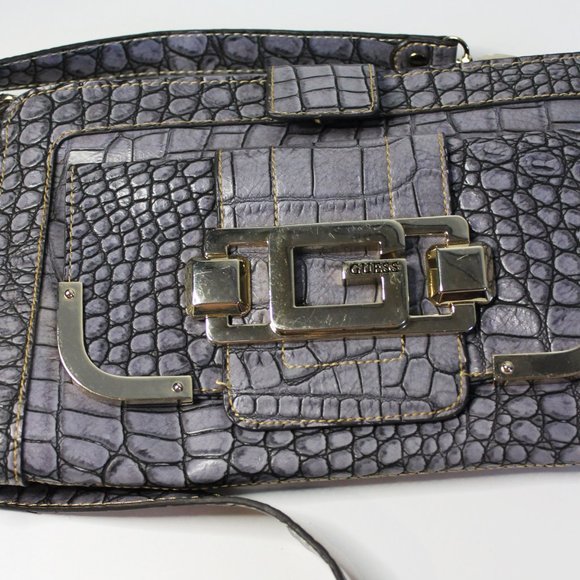 Rare Y2K Vintage Purple Croc Crossbody Guess Bag - Picture 7 of 7